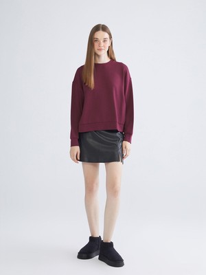 Lc Waikiki Yeni Sezon Dar Fit Yırtmaçlı Deri Görünümlü Etek