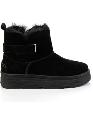 Siyah Hakiki Deri Kadın Bot & Bootie K02748100702