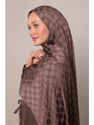 Kahve Benek Desenli Jakar Capri Şal