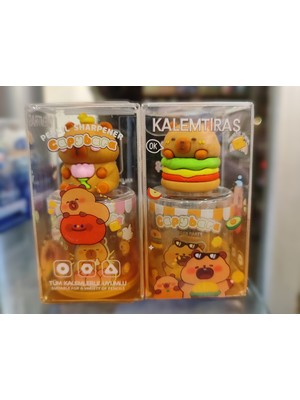 Kapaklı Kutulu Çift Bıçaklı Sevimli Figürlü Kalemtraş  ( 2 Adet )