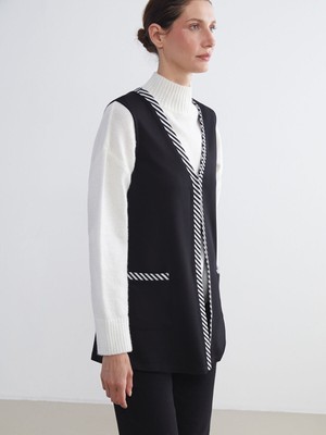 Lc Waikiki Yeni Sezon V Yaka Çizgili Kadın Yelek