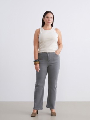 Lc Waikiki Yeni Sezon Büyük Beden Straight Fit Kadın Jean Pantolon