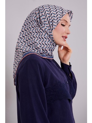 Mint Yeşili Zigzag Desen Soft Eşarp