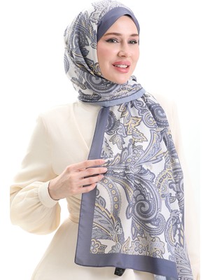 Etnik Desenli Soft Şal 70296-16 Gri Sarı