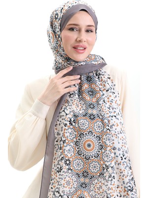 Desenli Soft Şal 70297-15 Vizon Hardal