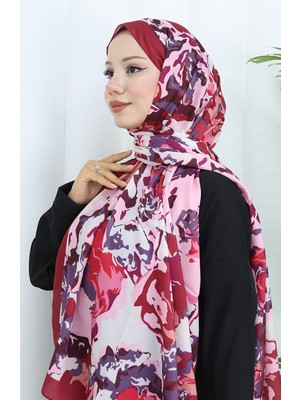 Desenli Soft Şal 70317-09 Vişne Gül Kurusu