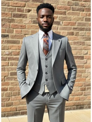 HERMOSE Signature | Merkür Grisi Yelekli Takım Elbise