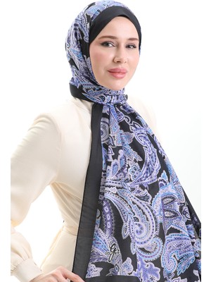 Etnik Desenli Soft Şal 70296-06 Siyah Eflatun