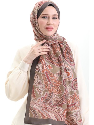 Etnik Desenli Soft Şal 70296-01 Haki Kahverengi