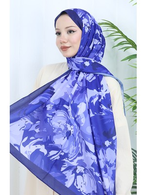 Desenli Soft Şal 70318-10 Lacivert