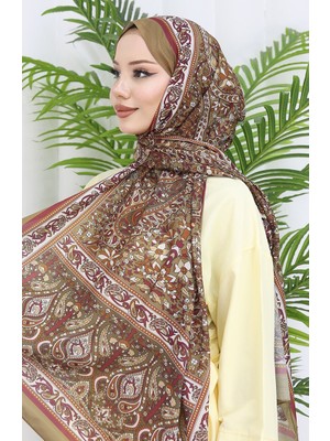 Etnik Desenli Soft Şal 70312-03 Yağ Yeşili