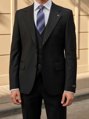 HERMOSE Signature | Onyx Siyah Yelekli Takım Elbise