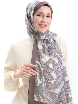 Etnik Desenli Soft Şal 70296-17 Kahverengi Gri