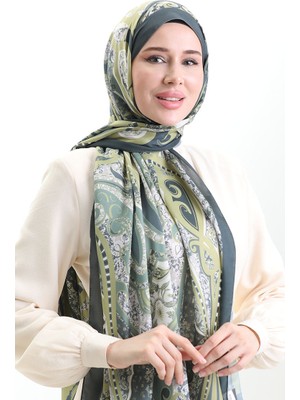 Desenli Soft Şal 70313-03 Yağ Yeşili