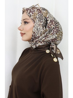 Dijital Rayon Eşarp 70300-04 Kahverengi
