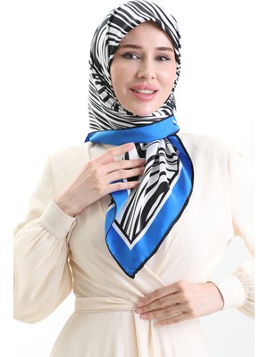 Dijital Rayon Eşarp 70301-06 Siyah Saks