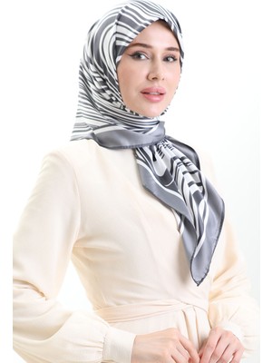 Dijital Rayon Eşarp 70301-12 Füme