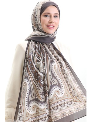 Etnik Desen Soft Şal 70295-11 Kahverengi Bej