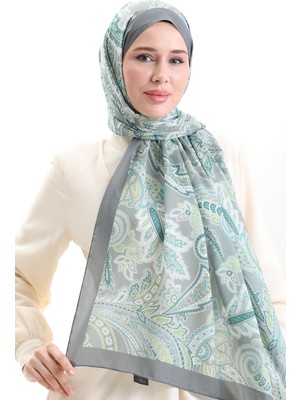 Etnik Desenli Soft Şal 70296-02 Çağla Yeşili Füme