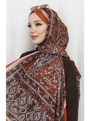 Etnik Desenli Soft Şal 70312-11 Tarçın Renk