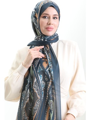 Desenli Soft Şal 70313-02 Petrol Fıstık Yeşili