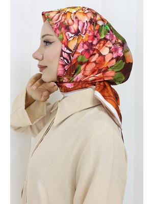 Dijital Rayon Eşarp 70299-03 Kiremit