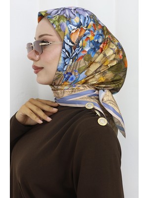 Dijital Rayon Eşarp 70299-09 Koyu Vizon