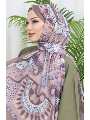Desenli Soft Şal 70314-10 Vizon Saks