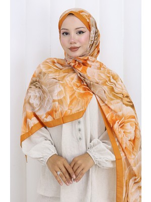 Pamuklu Desenli Koza Şal 70322-07 Taba