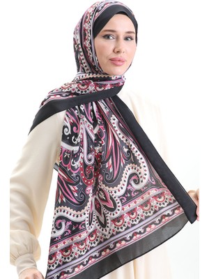 Etnik Desen Soft Şal 70295-02 Siyah