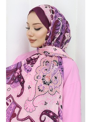 Desenli Soft Şal 70314-08 Vişne Lila