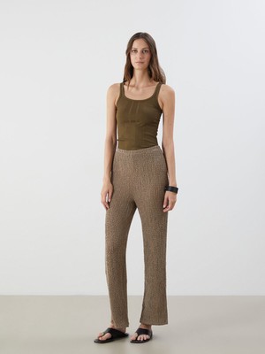 Lc Waikiki Yeni Sezon Beli Lastikli Dokulu Kadın Pantolon