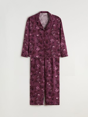 Lc Waikiki Yeni Sezon Petite Gömlek Yaka Çiçekli Kadın Pijama Takımı