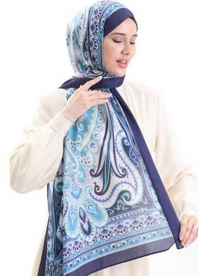 Etnik Desen Soft Şal 70295-08 Lacivert