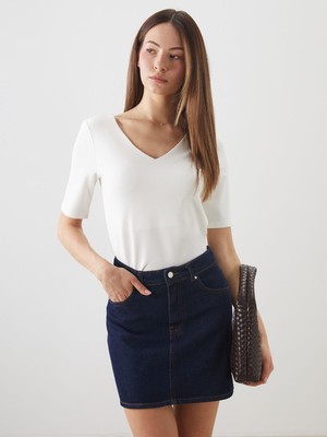 Lc Waikiki Yeni Sezon V Yaka Bodycon Bluz