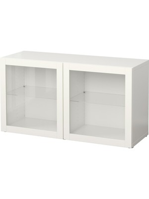 Raf Ünitesi, Beyaz-Şeffaf Cam, 120X40X64 Cm, Sındvık