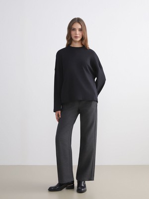 Lc Waikiki Yeni Sezon Beli Lastikli Dokulu Geniş Paça Kadın Pantolon