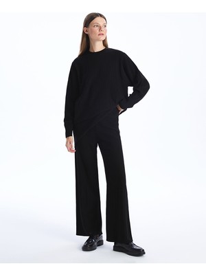 Lc Waikiki Yeni Sezon Beli Lastikli Düz Geniş Paça Kadın Triko Pantolon