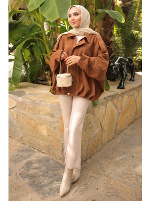 Taba Omuz Apoletli Süet Ceket