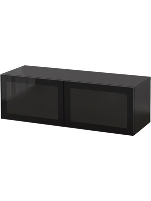 Duvar Dolabı, Venge-Siyah, 120X42X38 Cm, Glassvık