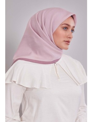 Pembe Biye Renk Geçişli Prag Eşarp