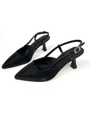 Desenli 6 cm Ince Topuklu Ayakkabı 01493