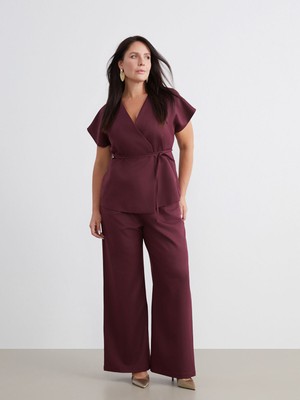 Lc Waikiki Yeni Sezon Büyük Beden Loose Fit Kadın Pileli Pantolon