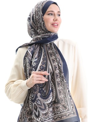 Etnik Desen Soft Şal 70295-06 Lacivert