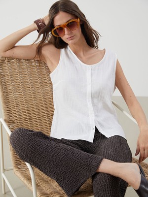 Lc Waikiki Yeni Sezon U Yaka Dokulu Müslin Bluz