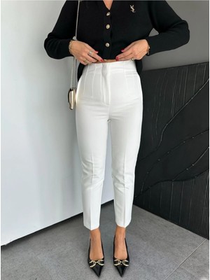 Zr Model Orijinal Marka Fileto Detaylı Kumaş Pantolon Dar Paça Pantolon