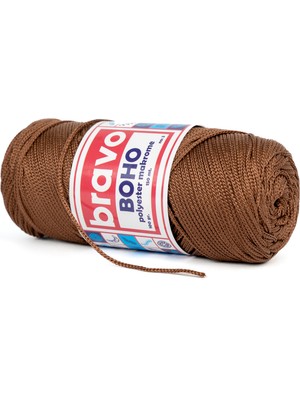 Boho Polyester Makrome İplik 100 gr 150 Metre 3 mm (Renk Kodu: 205) Taba