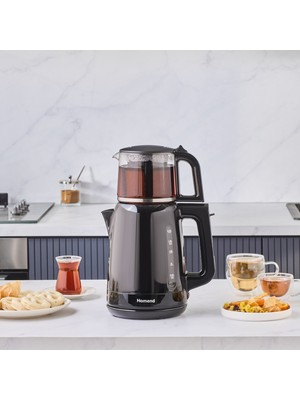 Homend Royaltea 1756H Plastik Çay Makinesi - Siyah - 1800 Watt