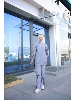 Kadın Şık Spor Eşofman Takımı Fermuarlı & Alt Üst Takım 495