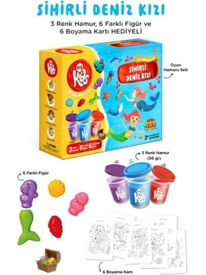 Sihirli Deniz Kızı Oyun Hamuru Seti (15 Parça - 344 Gr)
